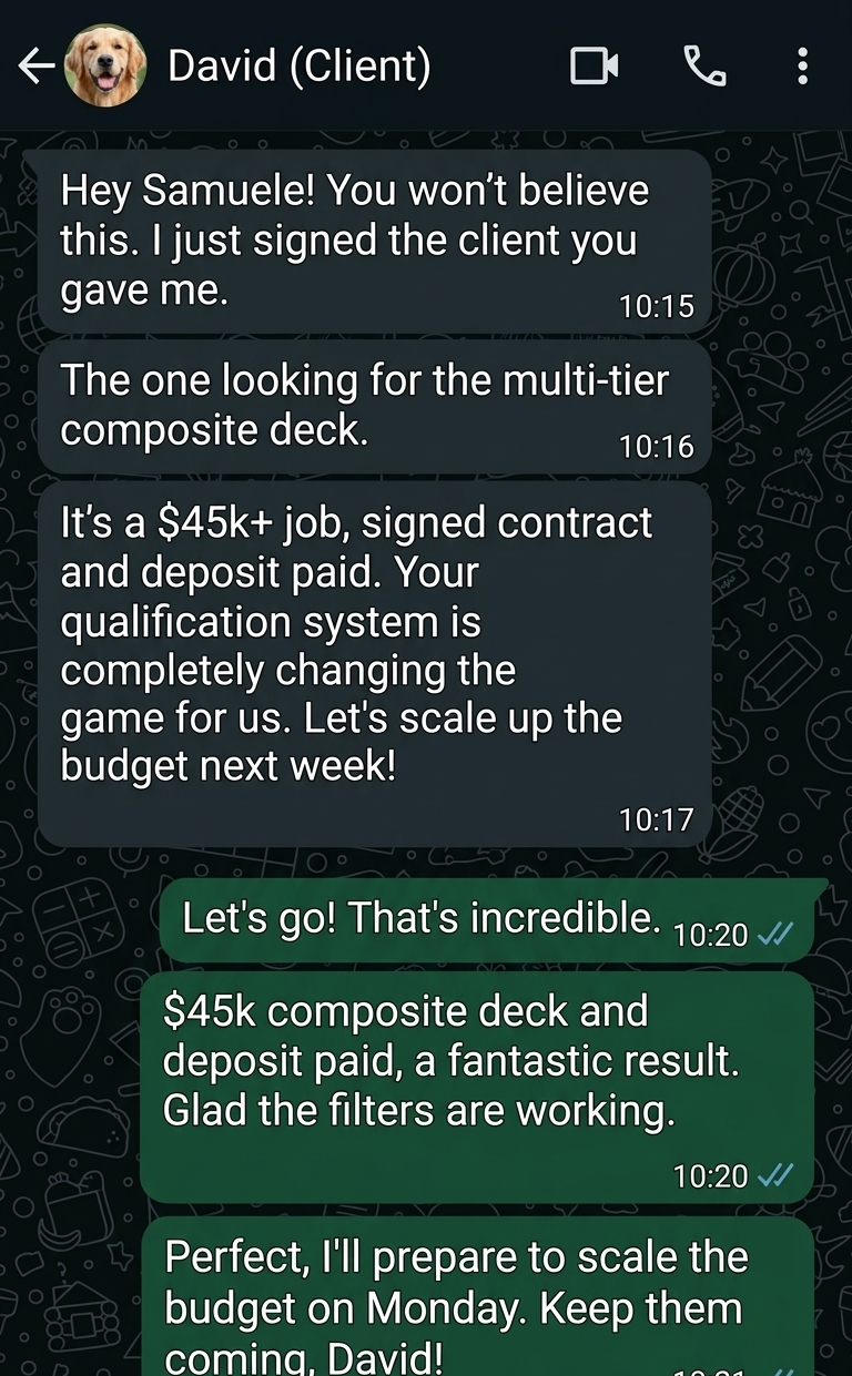 Signed a $45K+ composite deck