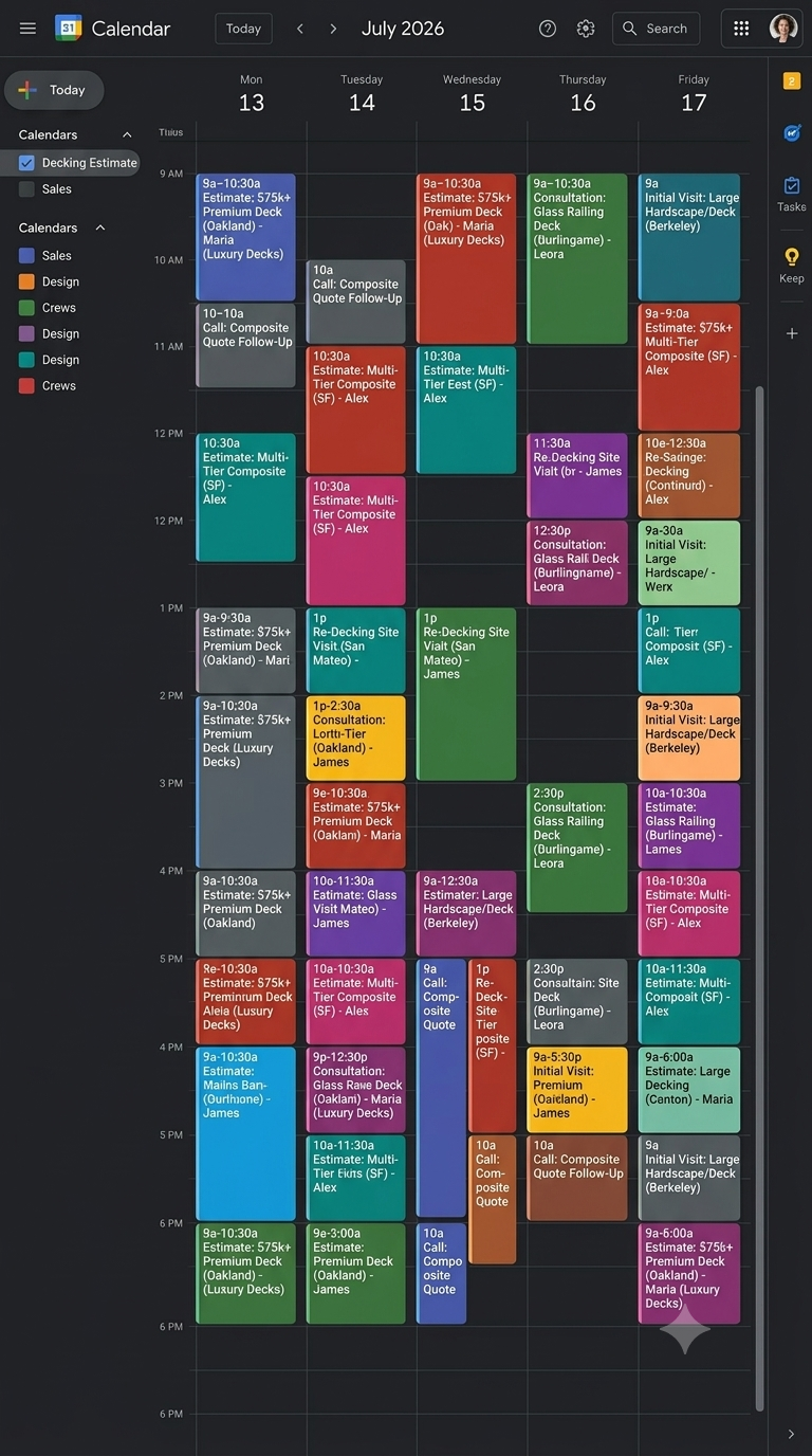Client's Google Calendar